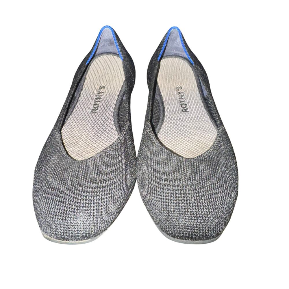 Rothy's The Square Ballet Flats Women's Size 8 Black Knit Slip On Shoes